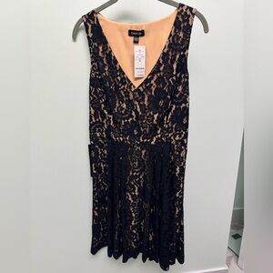 Bebe Black Lace Knee Length Dress NWT